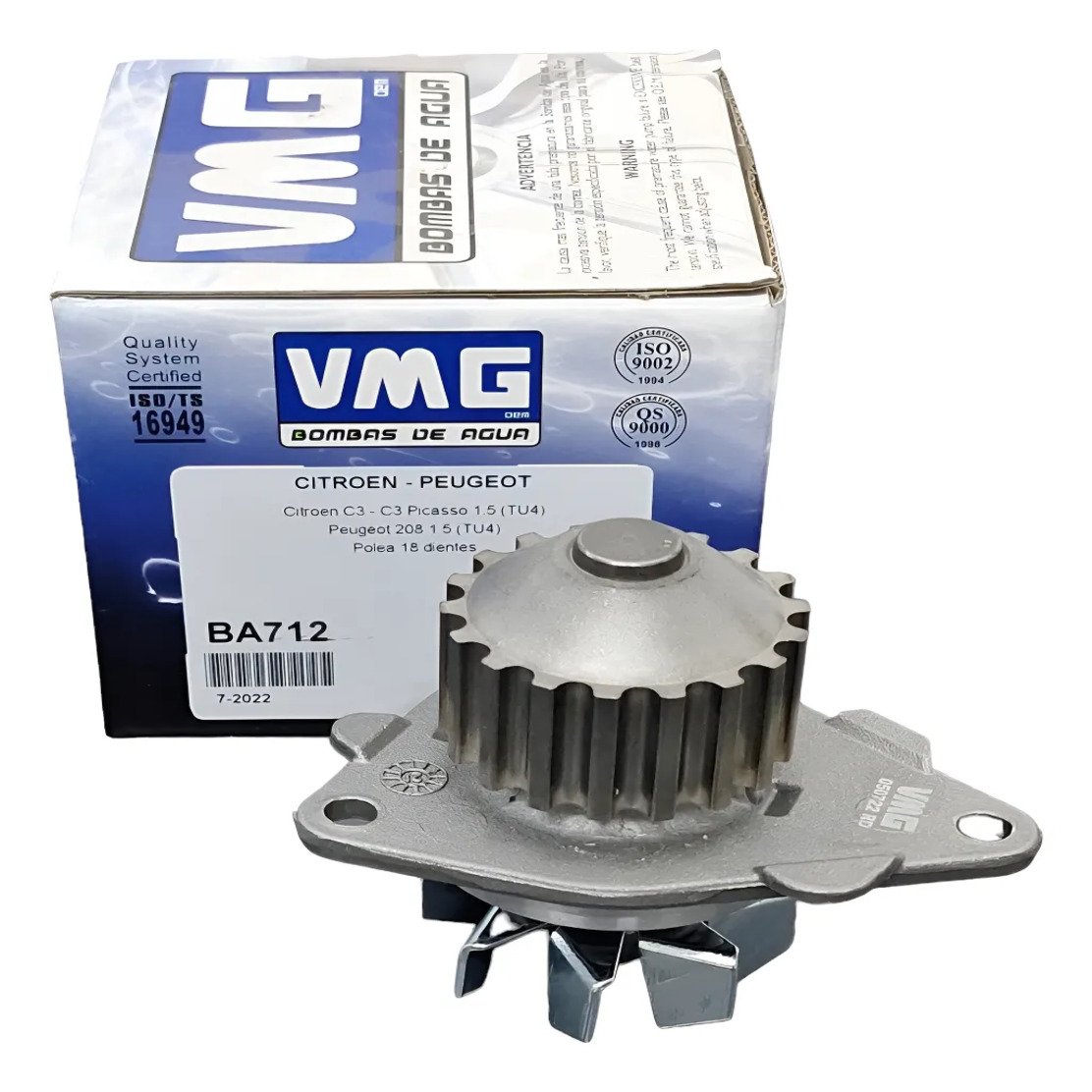 D_NQ_NP_2X_949130-MLA90276232898_082025-F (1) BOMBA AGUA PEUGEOT 208 1.5/CITROEN C3 1.4 CE AIRCROSS 1.5 (VMG) - Imagen 1